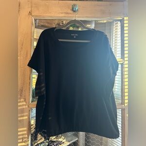 Modern Works | Black Short Sleeve Ribbed Top
